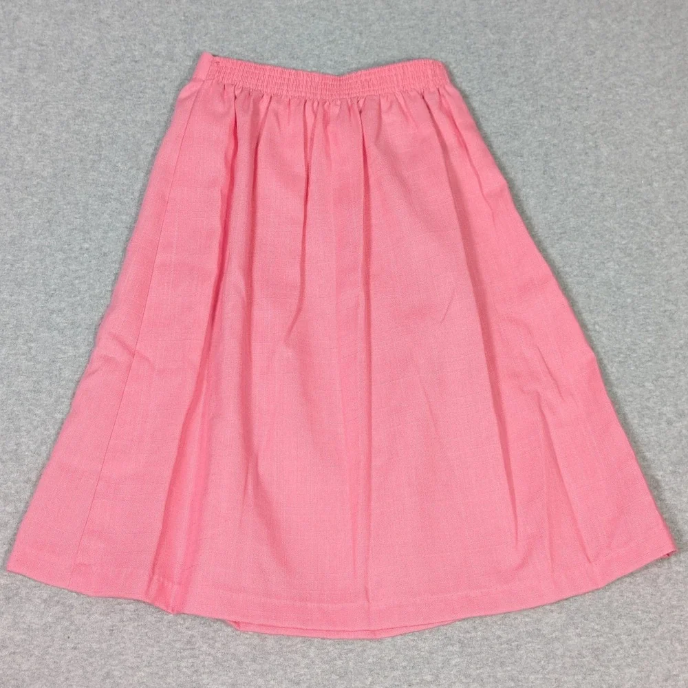 Vintage Girls Pleated Skirt Cardigan Jacket Set Size 10 Bright Pink New